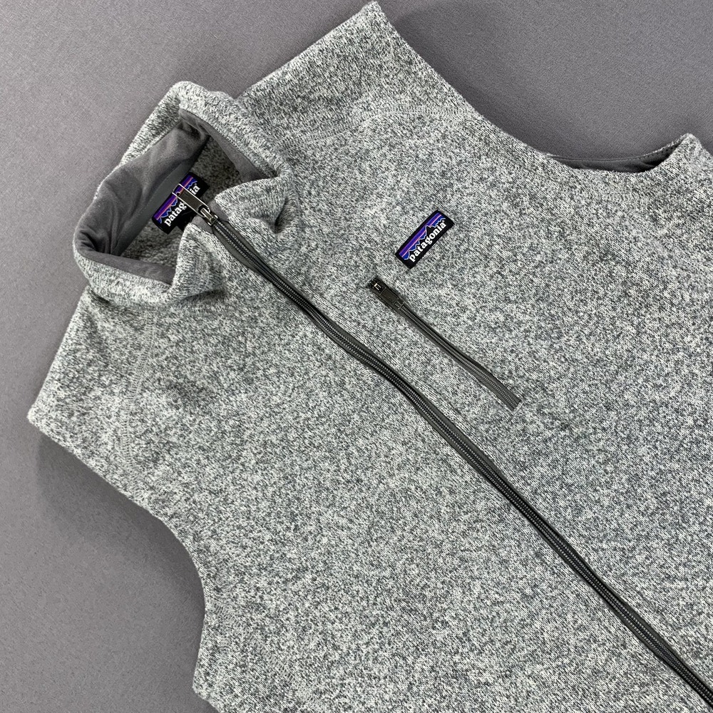 Patagonia Better Sweater Vest Men LG Gray Heather Better Sweater Fleece Full Zip